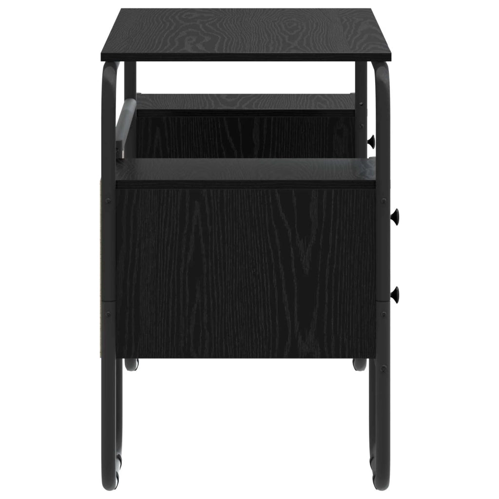 Scrivania con Spazio di Archiviazione Rovere Nero 8008008