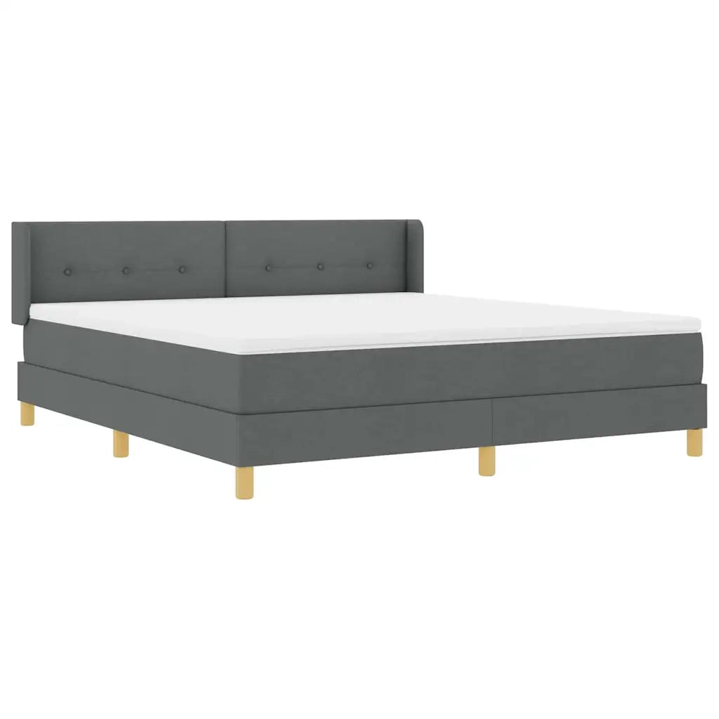 Letto a molle con testiera Grigio scuro 200 x 180 cm Tessuto 3341308