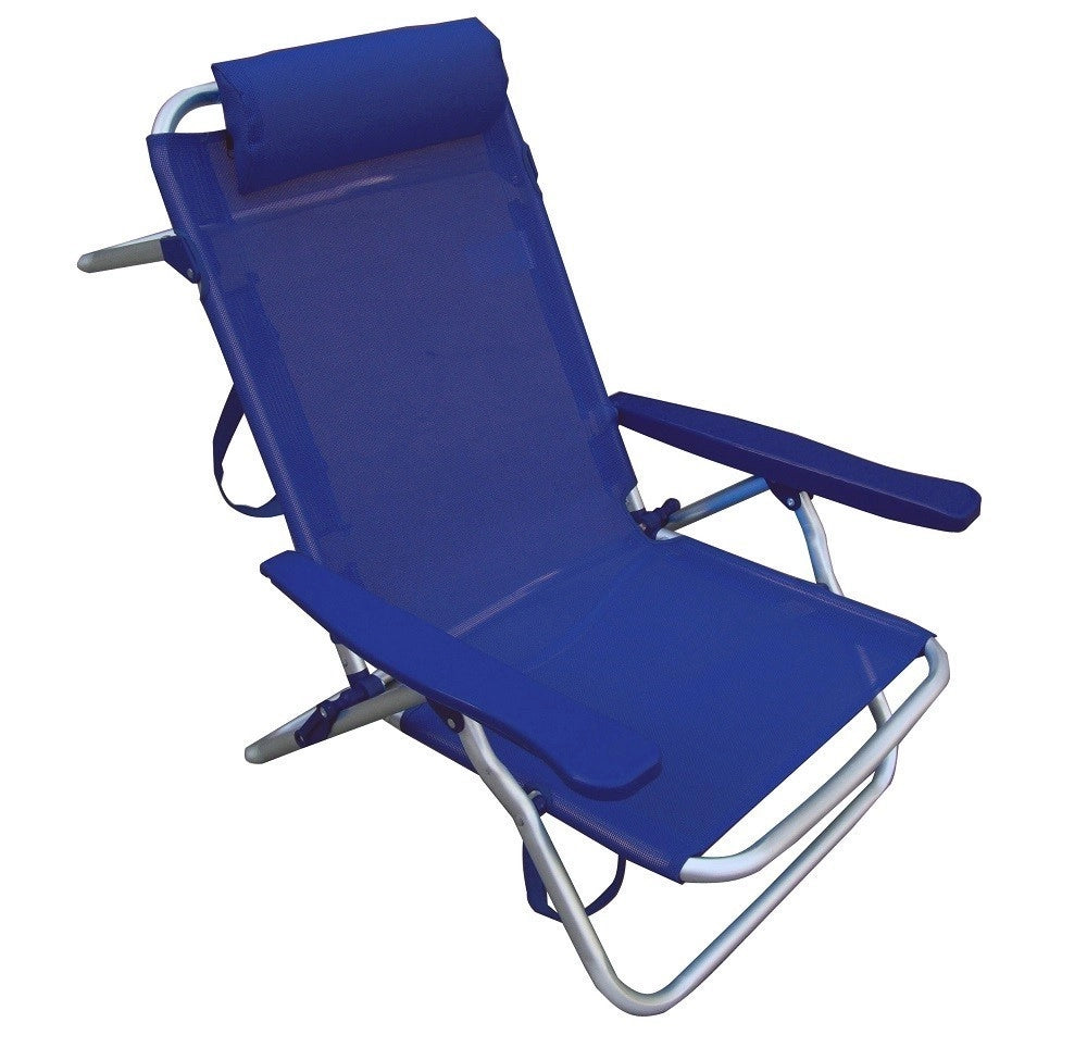 SEDIA SDRAIO SPIAGGINA BLU 2PZ RECLINABILE 53X62X77H MARE SPIAGGIA