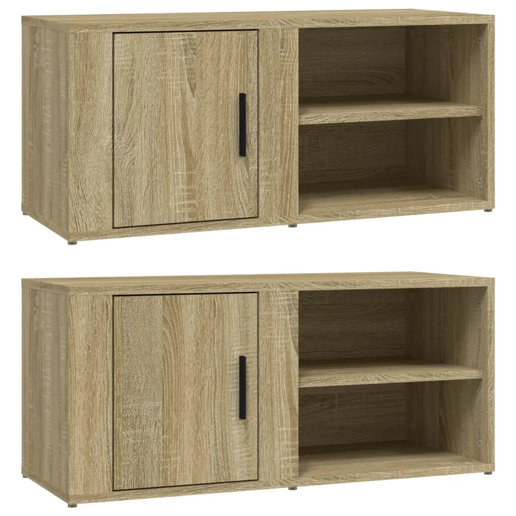 Mobili per TV 2pz Rovere Sonoma 80x31,5x36 cm Legno Multistrato 819443
