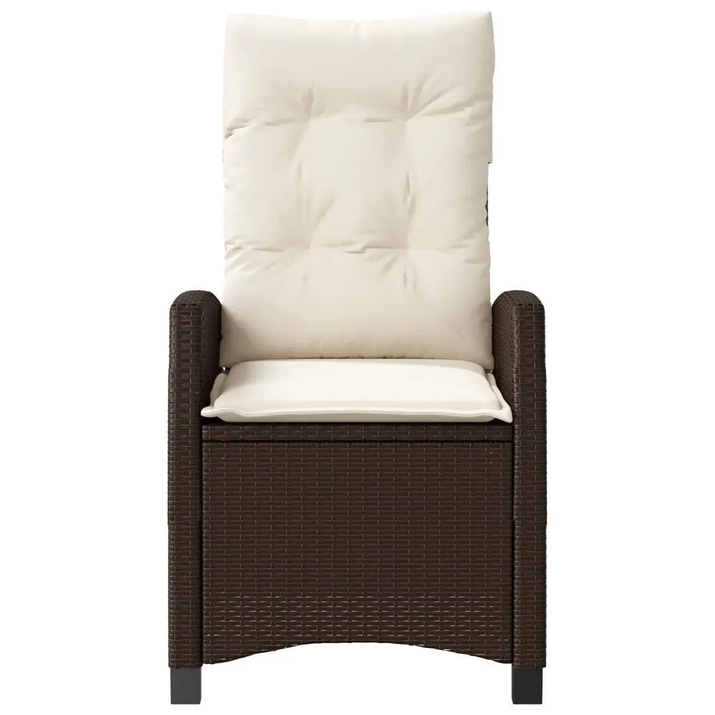 Sedie Reclinabili Giardino 2 pz | Sedie da Esterno con Cuscini Marrone Polyrattan