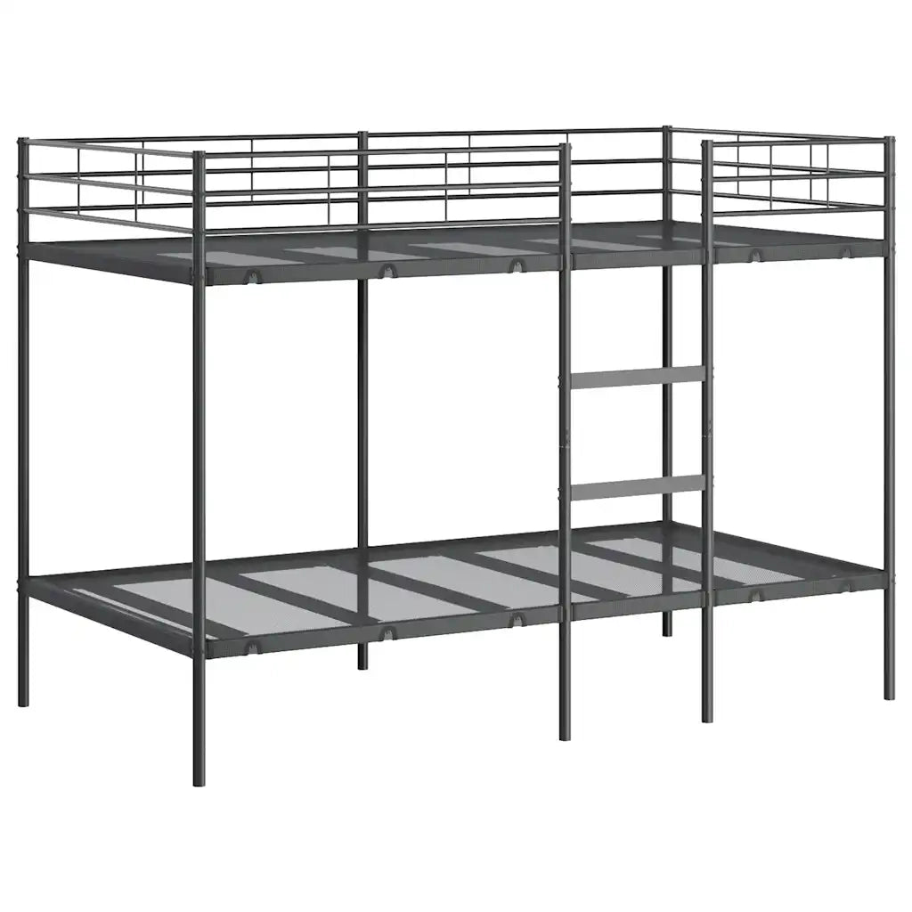 Letto a Castello senza Materasso Nero 107x203 cm in Acciaio 42000325