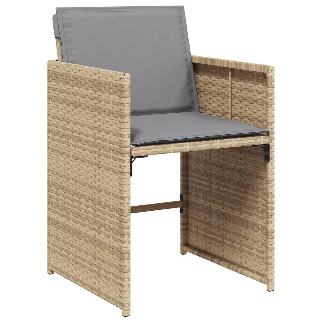 Set Pranzo da Giardino 7 pz con Cuscini Beige Misto Polyrattan 3211092