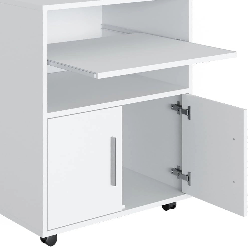 Contenitore per rotoli Novak, Bianco, 48.4 x 60.2 cm, con ripiani aperti e ruote scorrevoli