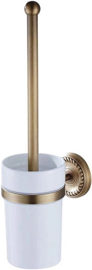 Supporto per spazzola WC in stile europeo con maniglia antica - F6706 - con maniglia a giro - Accessorio per bagno e toilette.