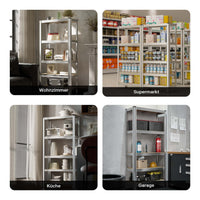 Scaffale per carichi pesanti zincato 154x75x30cm 875 kg Sistema a incastro Acciaio 5 ripiani