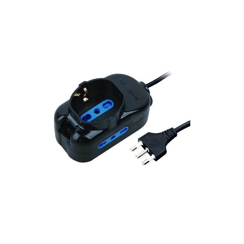 Vigor-Blinky Multipresa 3 Prese Schuko Bipasso Nero 16A
