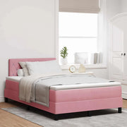 Letto a molle con materasso Rosa 120 x 200 cm Velluto 3339103