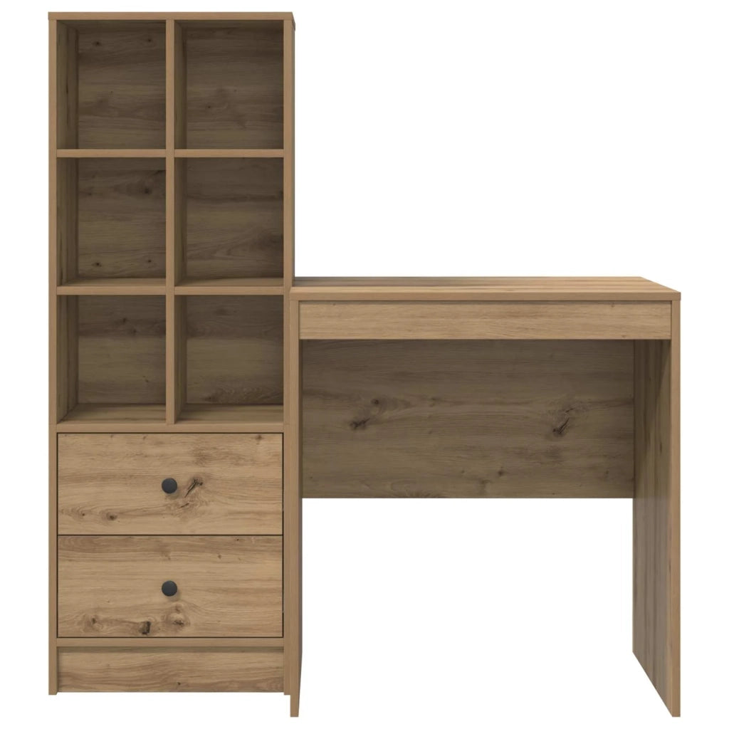 Scrivania con cassetto con lo scaffale 2 pcs Rovere artigianale 3337352