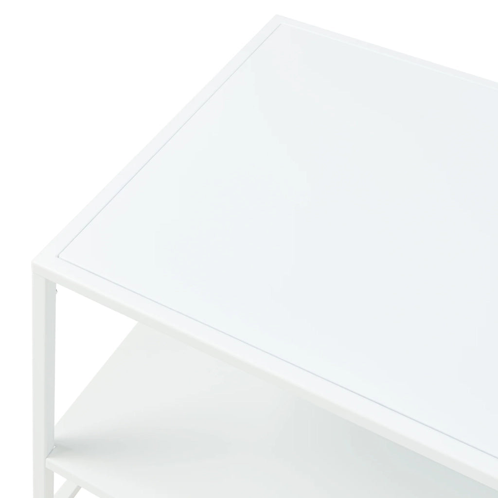 Tavolino/consolle/tavolino laterale per soggiorno acciaio 102 x 43 x 46 cm bianco opaco 03_0010780