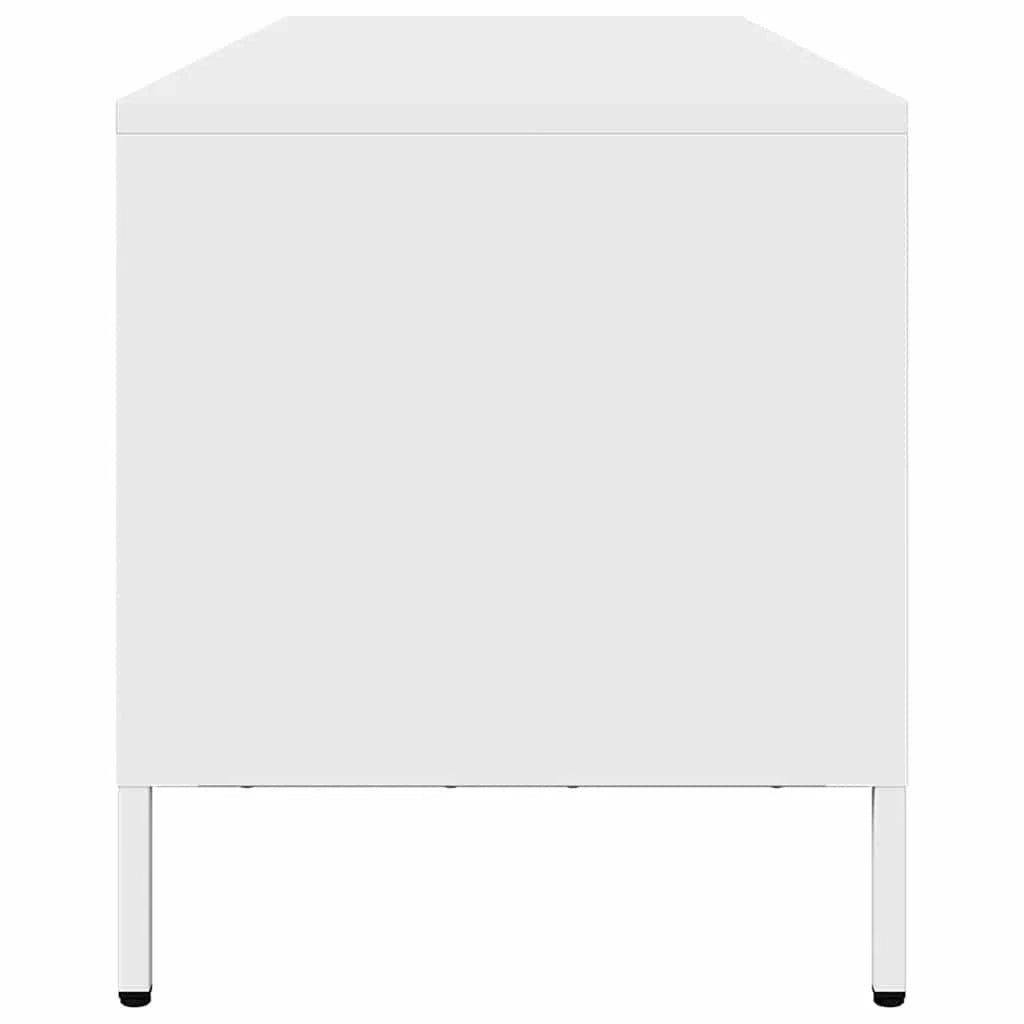 Mobile porta TV moderno con ampio spazio contenitivo 202 x 39 x 43,5 cm acciaio laminato a freddo bianco 02_0055637