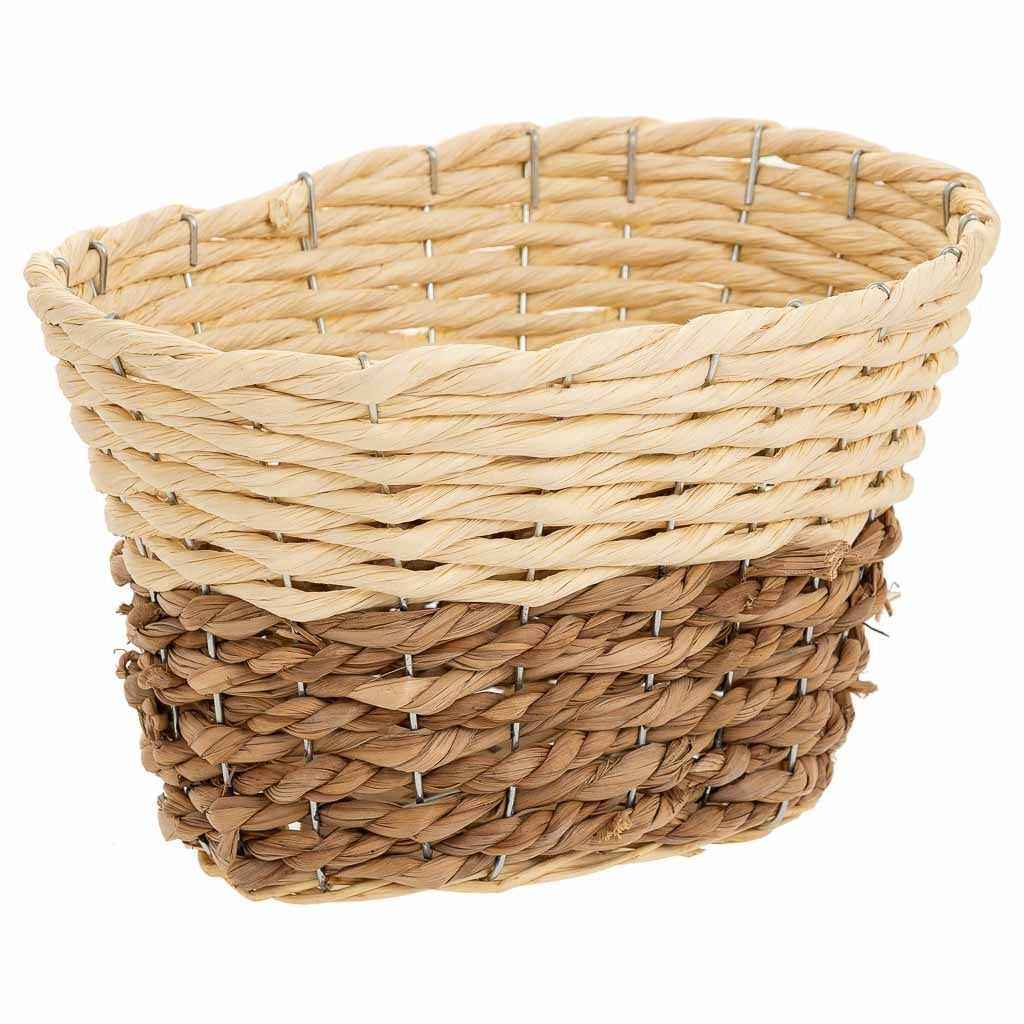 Cesto in legno, corda di carta e fibra naturale gialla 27x20x17