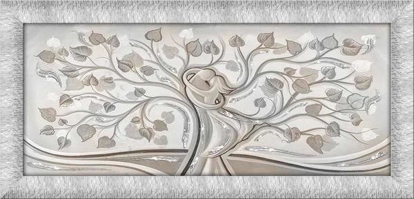 Quadro da Parete Prince Abbraccio Silver e White 63 x 133 cm Lupia