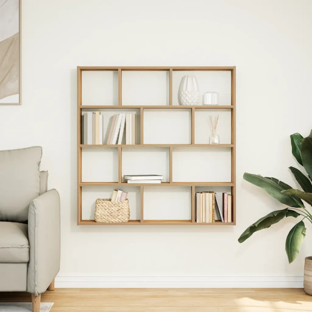 vidaXL Mensola a Muro Cubo 12 Scomparti Truciolato Rovere Artigianale