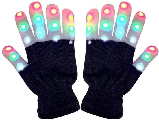Guanti con illuminazione LED, nero