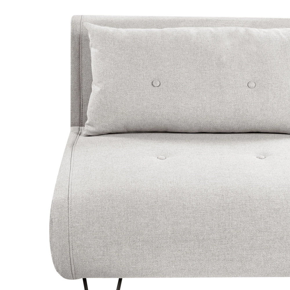 Divano Letto a 2 Posti In Tessuto grigio chiaro gambe in metallo glamour