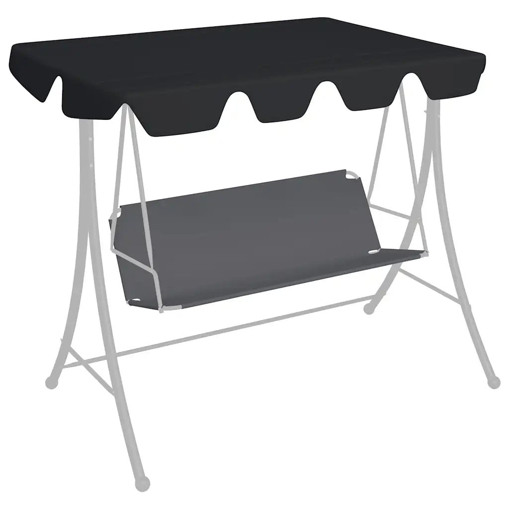 Baldacchino per Dondolo Giardino Nero 150/130x105/70 cm 312106