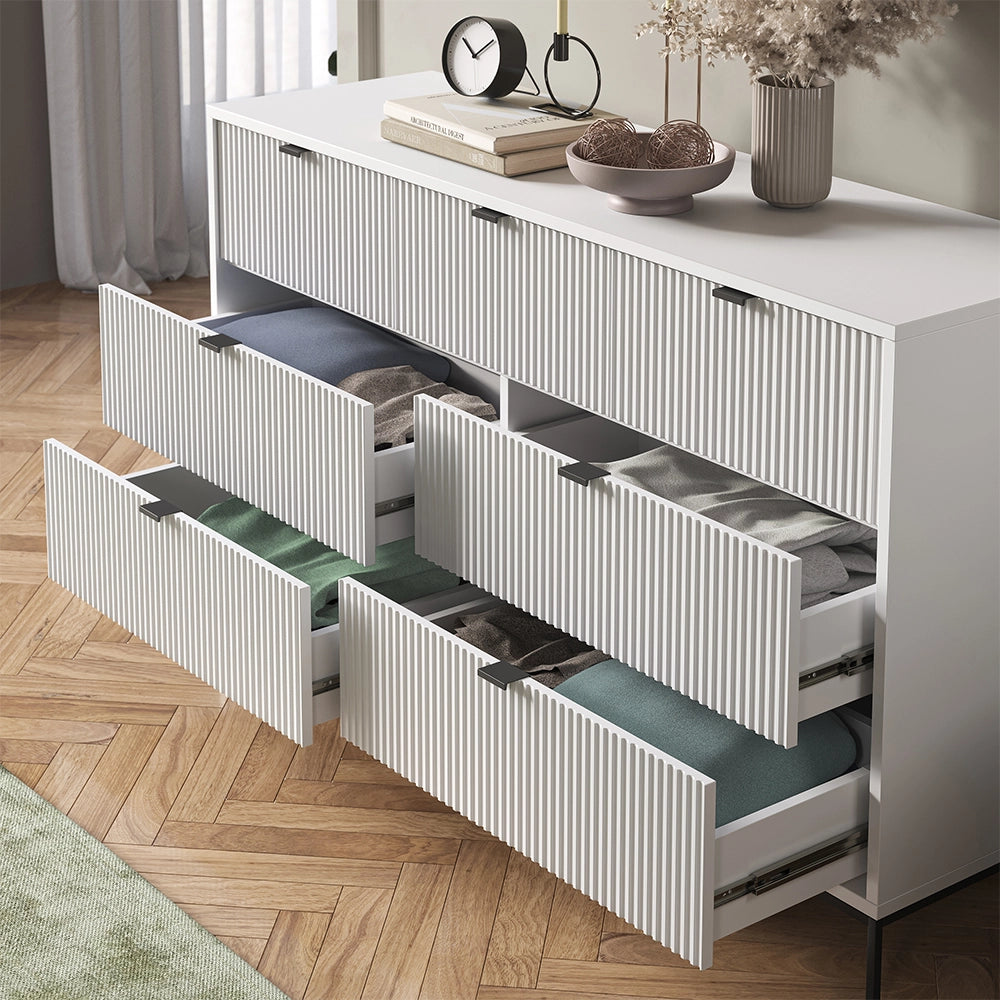 Vicco Credenza  Bianco 42 x 81 cm con 7 cassetti