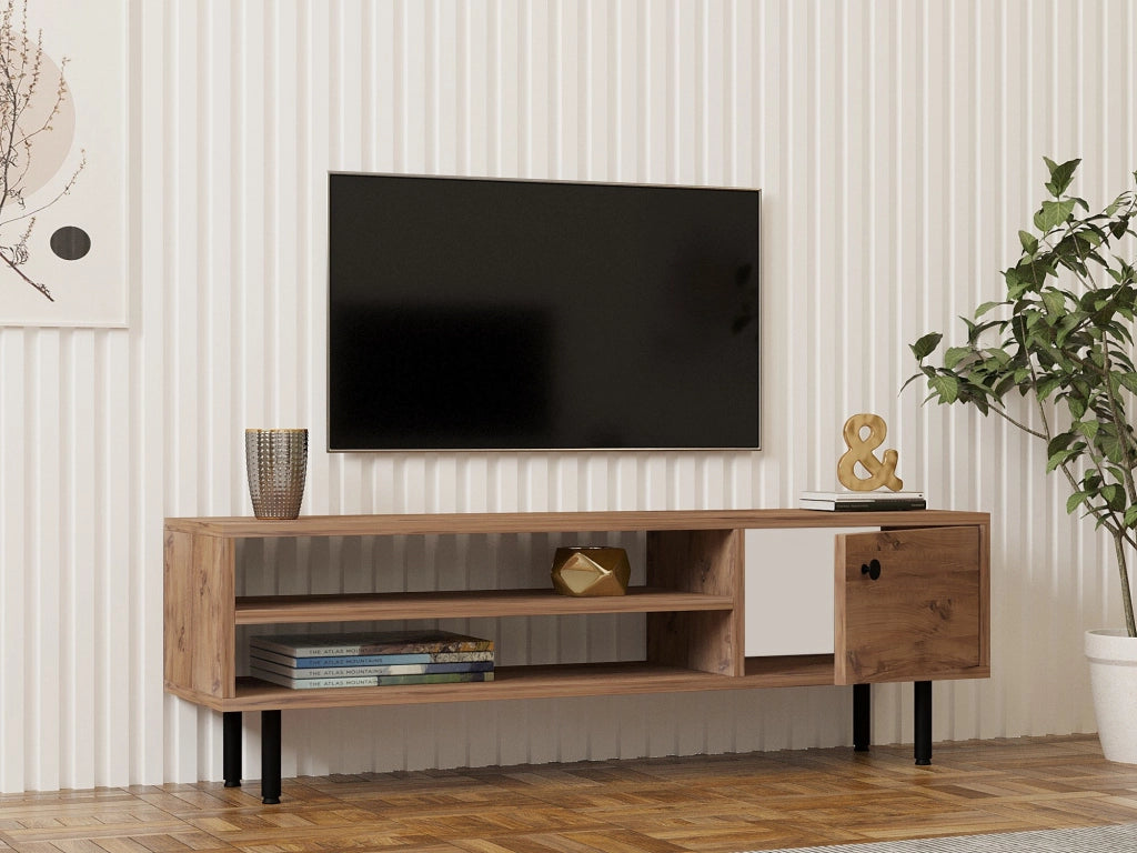 Porta TV in legno "Avila" - 120 x 30 x 38 cm - Pino Atlantico