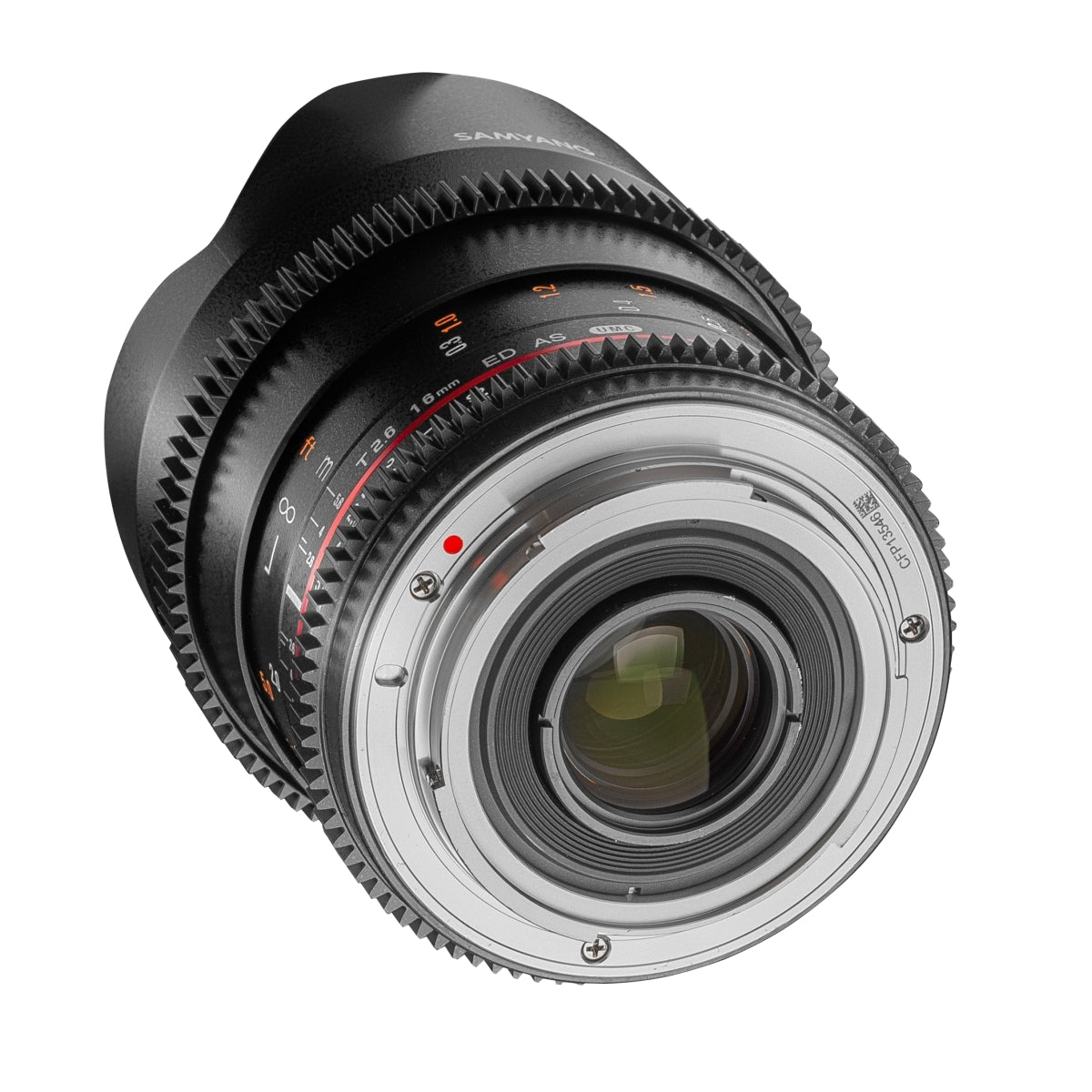 MF 16mm T2.6 Video DSLR Canon EF - obiettivo video manuale con lunghezza focale fissa di 16mm per fotocamere full-frame o APS-C con attacco Canon EF, ideale per architettura e paesaggi