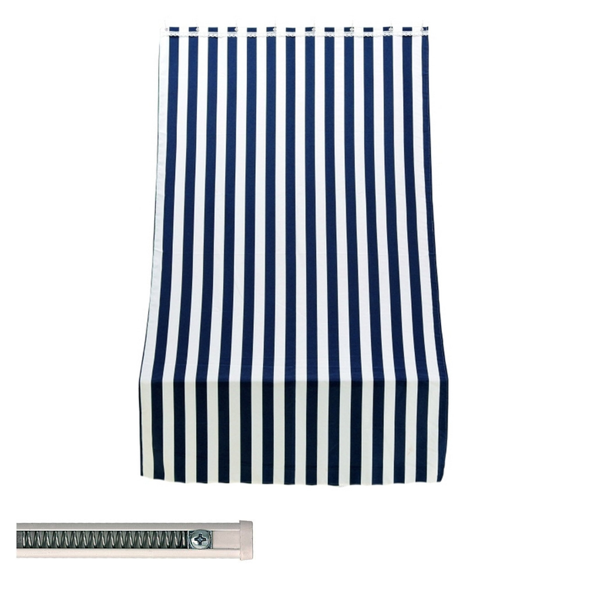 Tenda da Sole con Tunnel Per Bastone In Poliestere Bianco-Blu Rio 140x300cm