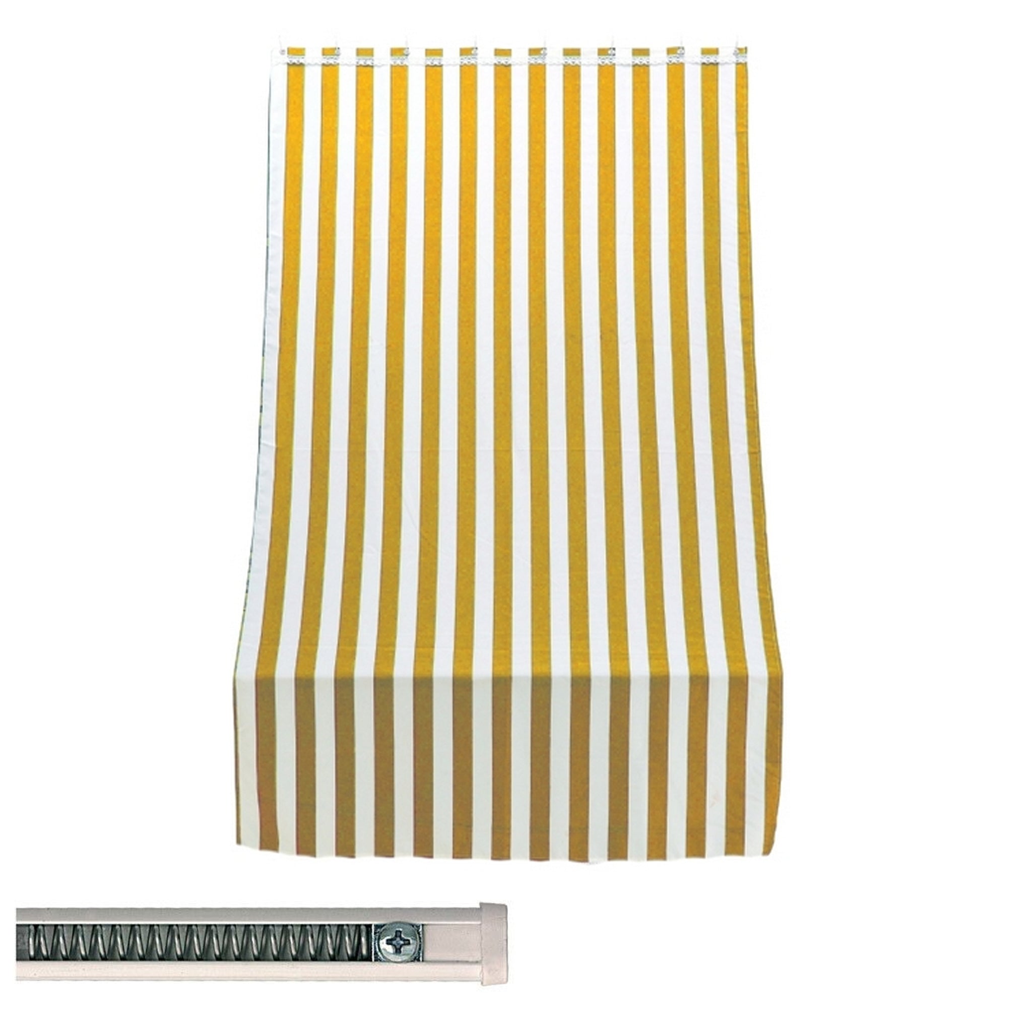 Tenda da Sole con Tunnel Per Bastone In Poliestere Bianco-Giallo Rio 140x250cm