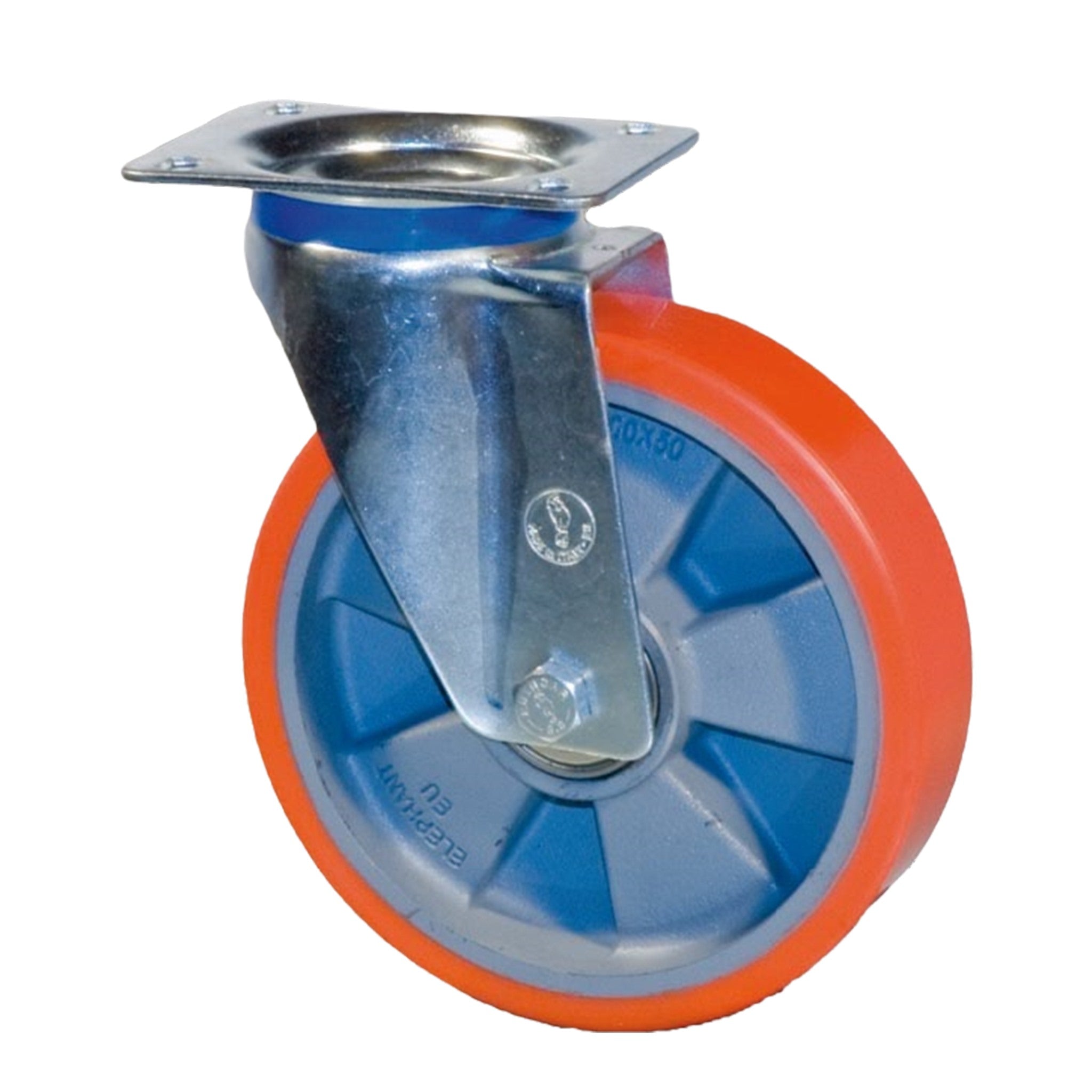 RUOTA C/FRENO MM.100 AVOPRENE POLIURETANO PIASTRA GIREVOLE 