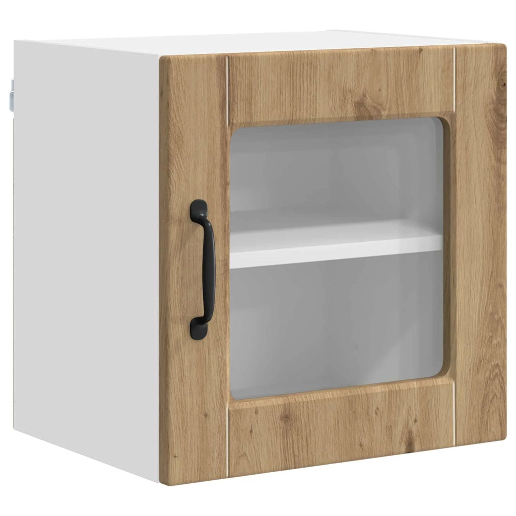 Mobile in vetro da parete PORTO 2 pcs Rovere artigianale