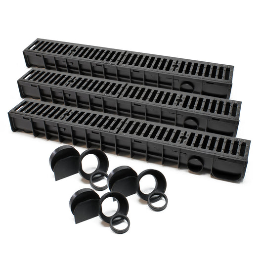 Canale di scolo 3x1m con griglia per scarico acqua 25t Canaletta di drenaggio