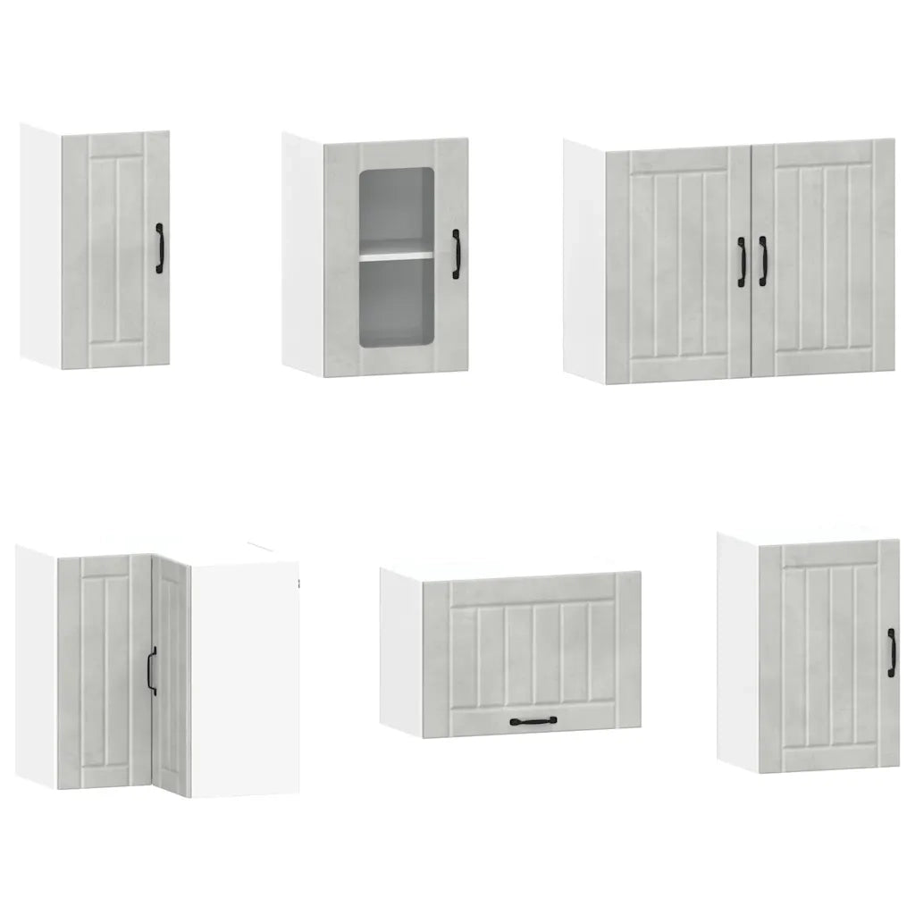 Set Mobili da Cucina 11 pz Kalmar Grigio Cemento in Truciolato 3314945