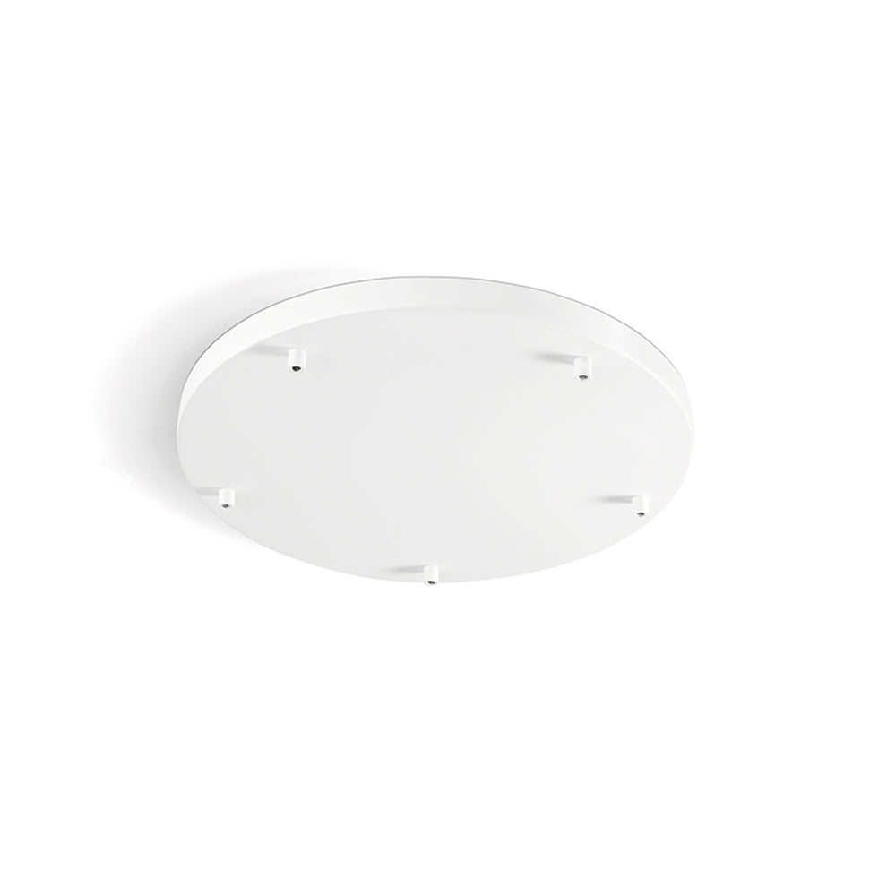 Rosone Multicavo 5 Fori In Metallo Bianco Opaco D45Cm