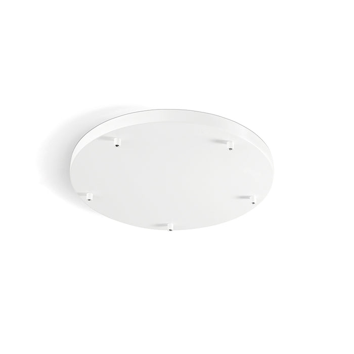 Rosone Multicavo 5 Fori In Metallo Bianco Opaco D45Cm