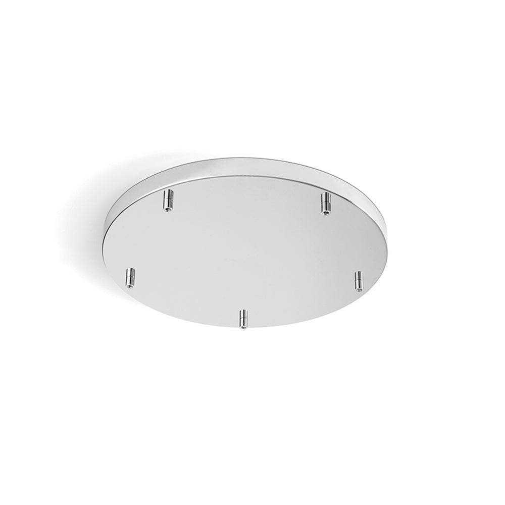 Rosone Multicavo 5 Fori In Metallo Cromo Spazzolato D45Cm