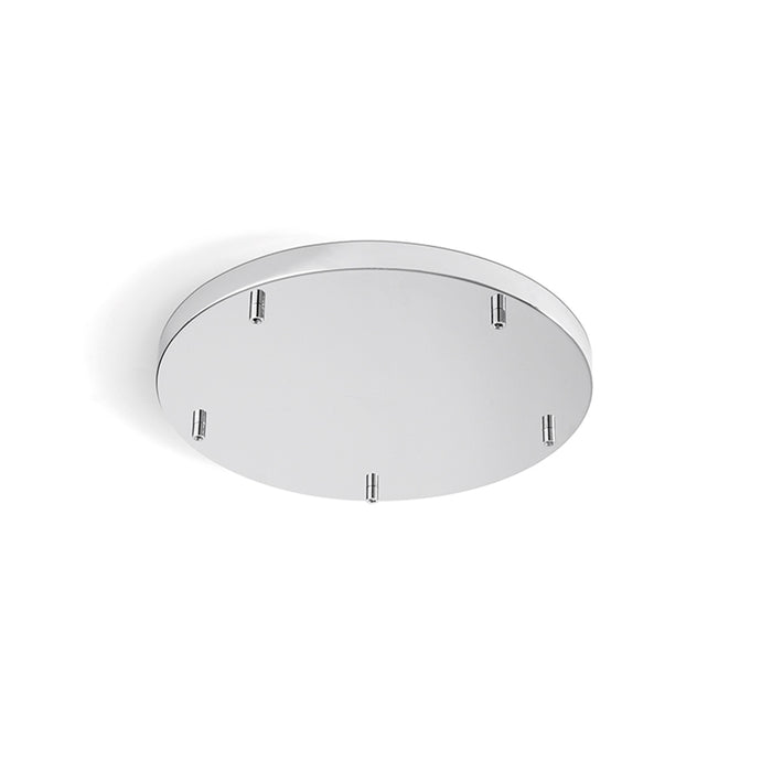 Rosone Multicavo 5 Fori In Metallo Cromo Spazzolato D45Cm