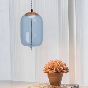 Lampada Led Da Soffitto Pensile Di Vetro Blu App443-cp