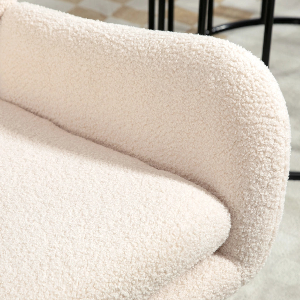 Poltrona a dondolo ¨C zephmum ¨C beige e nero, gambe in acciaio