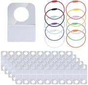 Etichette 100 pezzi, adesivi autoadesivi 32x22mm - Anelli in acciaio inossidabile 10 pezzi - Accessori per organizzare - segnare - plastica e colla - 15,5cm di lunghezza - Etichetta