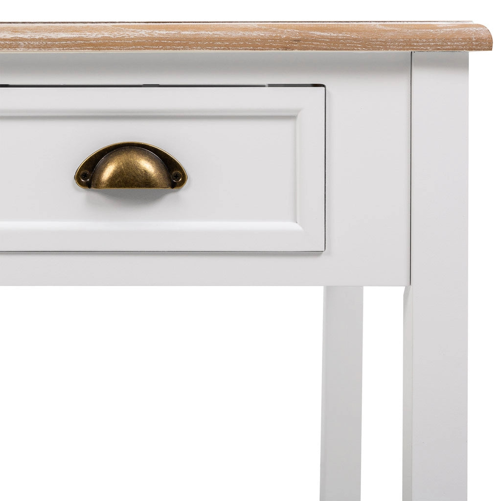 Tavolino daSalotto inLegnoBianco a 2Cassetti 80x80x50h