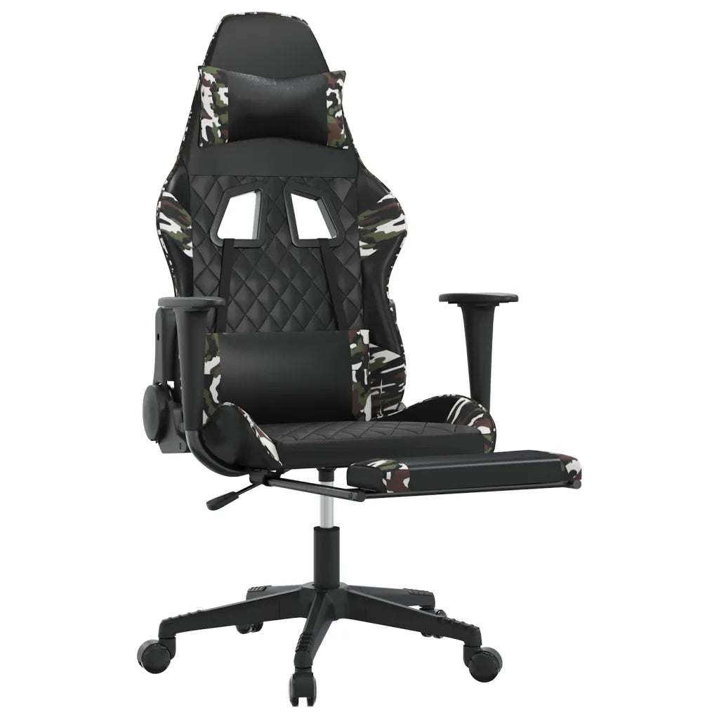 Sedia da Gaming con Poggiapiedi Nero e Mimetico in Similpelle cod mxl 73320