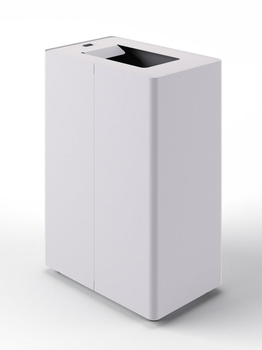 Pattumiera a 1 Scomparto da 45 L 44x28x63 cm con Contenitore Interno in Acciaio Verniciato Bianco