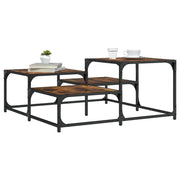 Tavolino Salotto-Tavolino da soggiorno-Tavolo Rovere Fumo 87,5x87,5x40 cm Legno Multistrato
