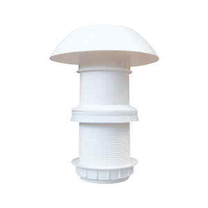 Camino Per Scarico Esalazioni 60mm In Polipropilene Con Anello Antispruzzo Parapioggia - Lux156