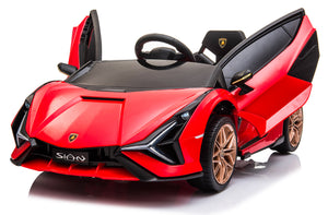 Macchina Elettrica per Bambini 12V con Licenza Lamborghini Sian FKP 37 Rossa