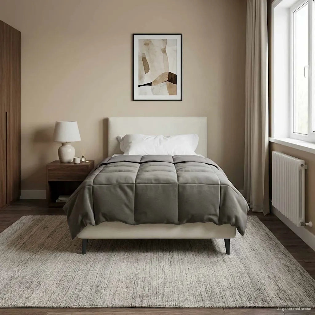 Duvet Estivo Trapuntato Grigio chiaro 155 x 200 cm Microfibra