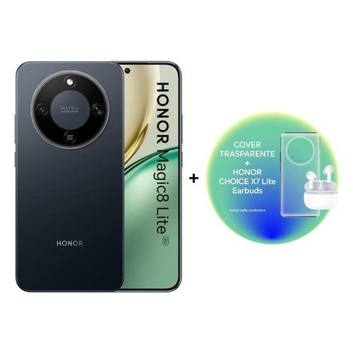Smartphone honor magic8 lite bundle cover+x7 lite tim midnight black - 8033779085437