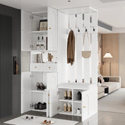 Set vestiario ingresso - Xylo - con panchina e armadio scarpe, 4 ganci, 6 ante, 2 cassetti, 110x180x37 cm