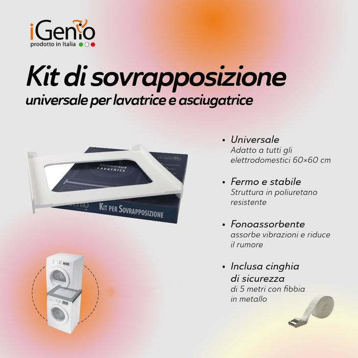 Kit per Sovrapposizione Colonna Lavatrice Asciugatrice Universale - 60X60 cm