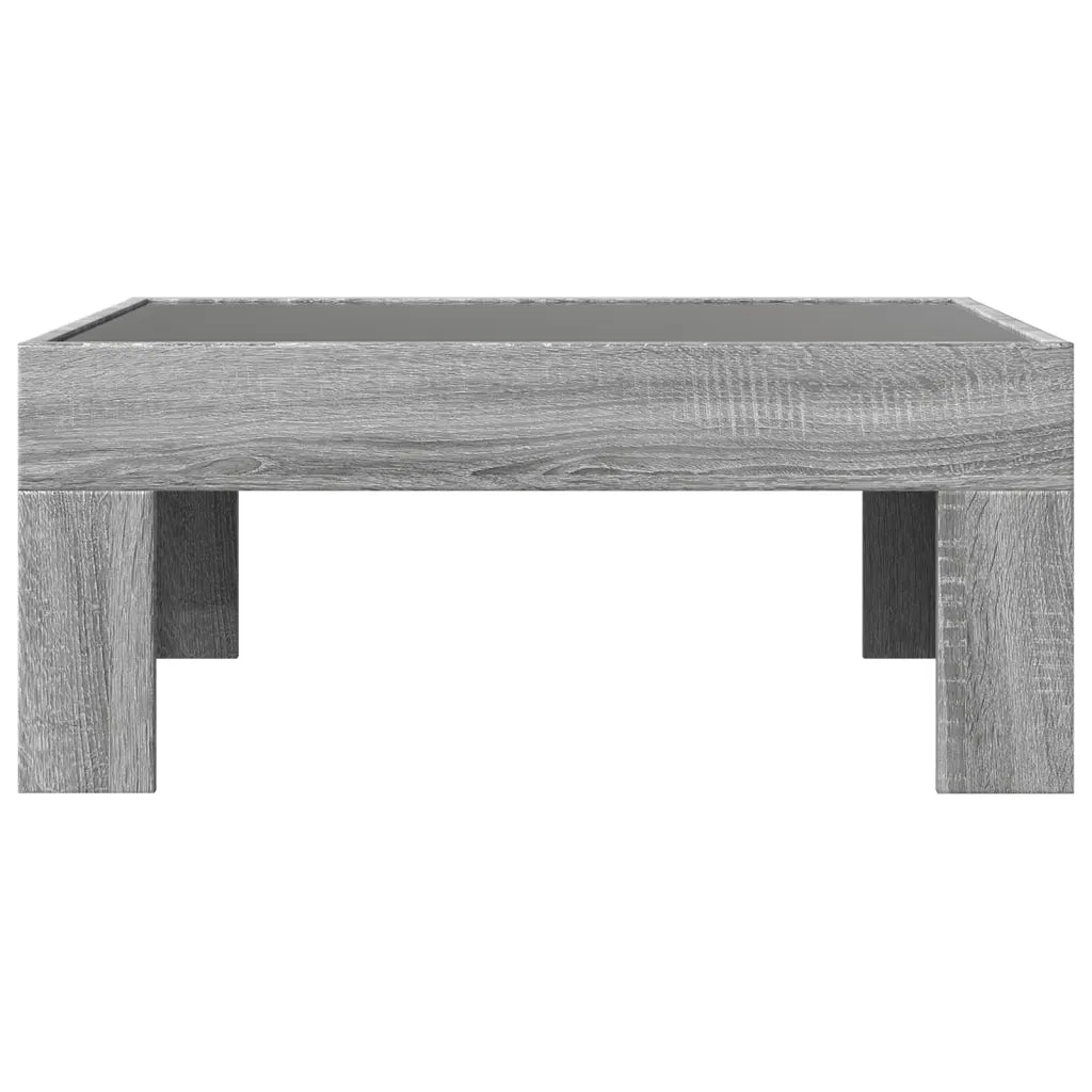 Tavolino da Salotto con LED Infinity-Tavolino da soggiorno Grigio Sonoma 70x50x30 cm