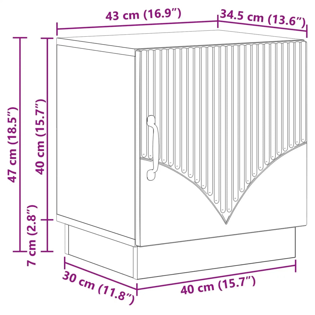Comodino | Armadio da Notte | Mobiletto da notte Bianco Lucido 43 x 34,5 x 47 cm Legno ingegnerizzato