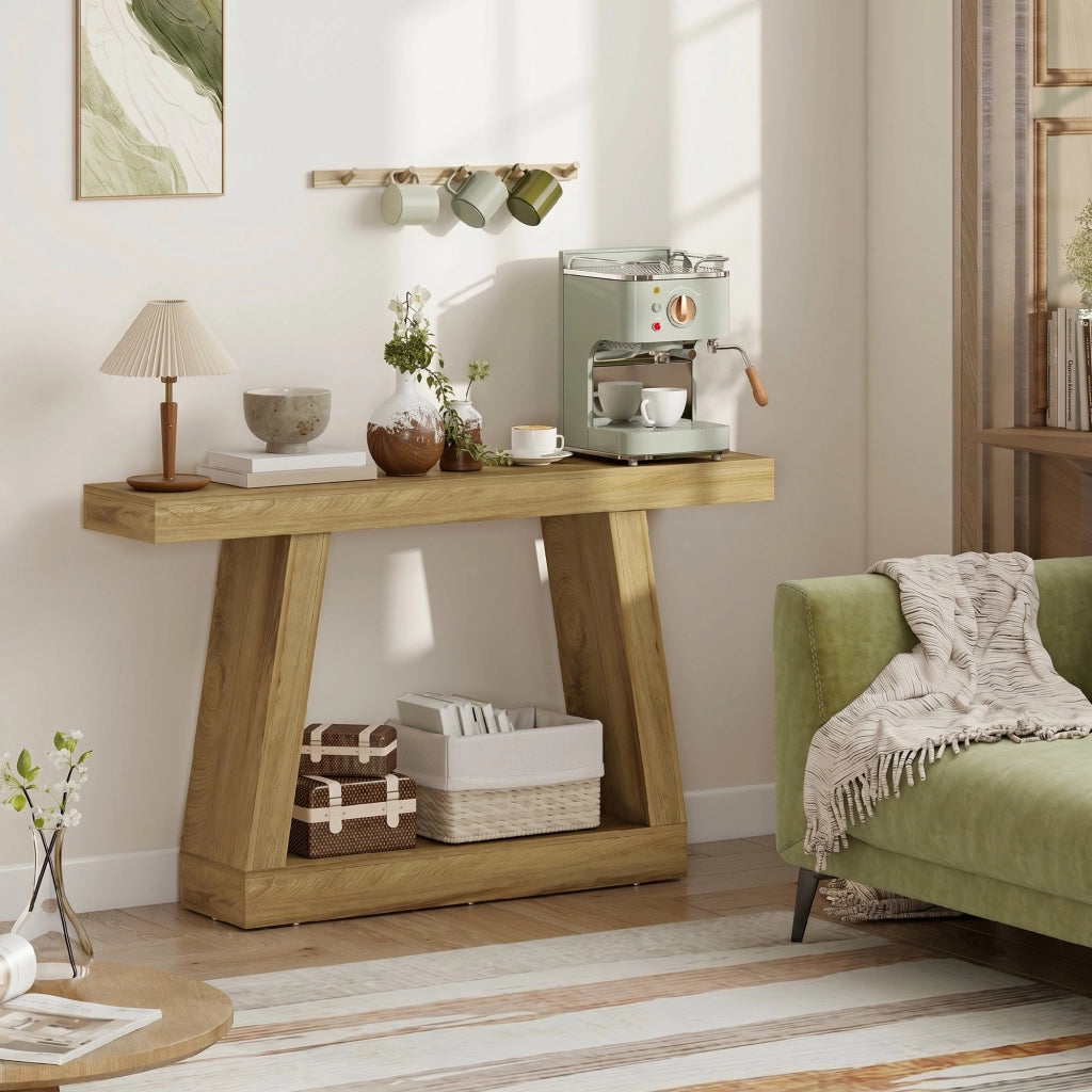 Consolle Fissa 140x30x83 cm per Ingresso in MDF Rovere